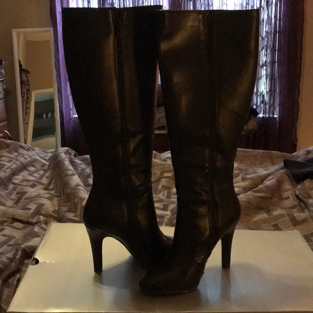 Tall Black Leather Boots